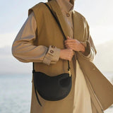 Genuine Leather Saddle Dumpling Bag - Julie bags