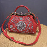 Timeless Elegance: Luxury Diamond-Embellished Women's Leather Handbag - Julie bags