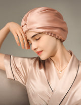 Experience Serenity: Pure Mulberry Silk Night Caps for Women