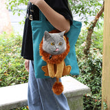 Royal Cat Carrier: Lion Head Canvas Design - Julie bags
