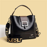 Leather Women Handbag Wide Strap - Julie bags