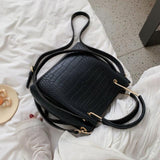 Stone Pattern Leather Bucket Bag