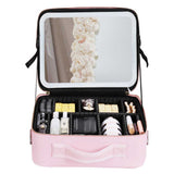 Illuminate Your Beauty: Large Capacity Cosmetic Bag with LED Mirror - Julie bags