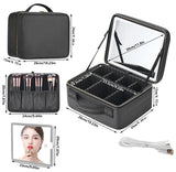 Illuminate Your Beauty: Large Capacity Cosmetic Bag with LED Mirror - Julie bags