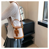 Chic Box-Shaped genuine leather Crossbody Bag - Julie bags