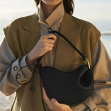 Genuine Leather Saddle Dumpling Bag - Julie bags