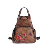 Vintage Chic: Genuine Leather Women's Backpack - Julie bags
