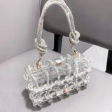 Exquisite Elegance: Designer Woven Diamonds Shoulder Bag - Julie bags