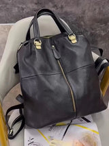 Vintage Genuine Leather Women's Backpack: Stylish Anti-Theft School Bag - Julie bags