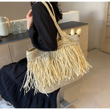Sun-Kissed Style: Embrace the Serenity with our Striped Beach Straw Bag - Julie bags