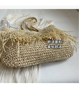 Sun-Kissed Style: Embrace the Serenity with our Striped Beach Straw Bag - Julie bags