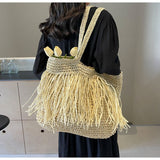 Sun-Kissed Style: Embrace the Serenity with our Striped Beach Straw Bag - Julie bags