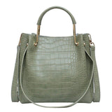 Stone Pattern Leather Bucket Bag