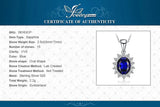 Oval Blue Sapphire Halo Pendant Necklace – 925 Sterling Silver Vintage Royal Style Necklace for Women - Julie bags