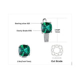 Green Emerald Cushion Cut Huggie Earrings – 925 Sterling Silver Gemstone Hoop Earrings for Women - Julie bags