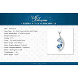 Sky Blue & London Blue Topaz Pendant Necklace – 925 Sterling Silver Teardrop Gemstone Necklace for Women - Julie bags