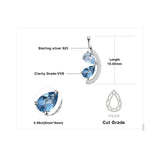 Sky Blue & London Blue Topaz Pendant Necklace – 925 Sterling Silver Teardrop Gemstone Necklace for Women - Julie bags