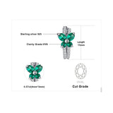 Butterfly Emerald Hoop Earrings – 925 Sterling Silver, Elegant Green Gemstone for Women - Julie bags