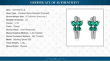 Butterfly Emerald Hoop Earrings – 925 Sterling Silver, Elegant Green Gemstone for Women - Julie bags