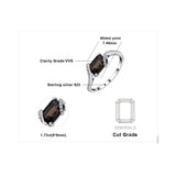 Smoky Quartz Emerald Cut Ring – 925 Sterling Silver for Women - Julie bags