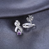 Infinity Amethyst Stud Earrings – 925 Sterling Silver Purple Gemstone Earrings for Women - Julie bags