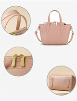 Chic Light-Toned Leather Tote: Elegant Short Handle Bag - Julie bags