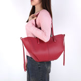 Vintage Leather Shoulder Tote with Purse