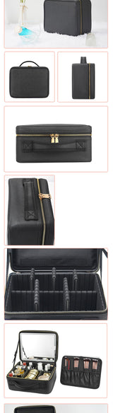 Illuminate Your Beauty: Large Capacity Cosmetic Bag with LED Mirror - Julie bags
