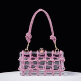 Exquisite Elegance: Designer Woven Diamonds Shoulder Bag - Julie bags