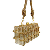 Exquisite Elegance: Designer Woven Diamonds Shoulder Bag - Julie bags