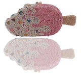 Sparkling Elegance: Crystal Ice-cream Evening Bag with Rhinestone Accents - Julie bags