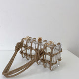 Exquisite Elegance: Designer Woven Diamonds Shoulder Bag - Julie bags