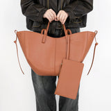 Vintage Leather Shoulder Tote with Purse - Julie bags