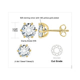 Moissanite Stud Earrings – D Color 925 Sterling Silver Classic Solitaire Earrings for Women - Julie bags