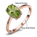 Oval Amethyst Gemstone Ring – 925 Sterling Silver Dainty Gold Plated Ring for Women - Julie bags