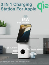 3-in-1 Magnetic Wireless Charging Station for iPhone, AirPods & Smart Watch