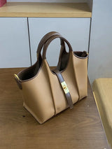 Women’s Canvas Bucket Bag with Leather Trim | Elegant Crossbody & Top Handle Tote Bag - Julie bags