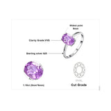Oval Amethyst Gemstone Ring – 925 Sterling Silver Dainty Gold Plated Ring for Women - Julie bags