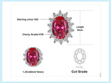 Oval Blue Sapphire Halo Pendant Necklace – 925 Sterling Silver Vintage Royal Style Necklace for Women - Julie bags