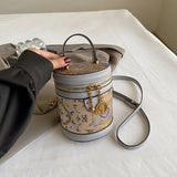Chic Barrel Shape Embroidered Leather Crossbody Bag - Julie bags
