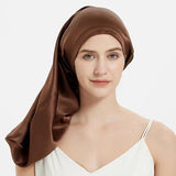100% Mulberry Silk Bonnet for Sleeping – Long Adjustable Hair Cap
