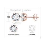 Moissanite Stud Earrings – D Color 925 Sterling Silver Classic Solitaire Earrings for Women - Julie bags
