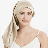 100% Mulberry Silk Bonnet for Sleeping – Long Adjustable Hair Cap