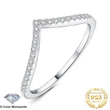 JewelryPalace 5A CZ V Half Eternity Stakable 925 Sterling Silver Wedding Band Ring for Woman Anniversary Gift Fine Jewelry - Julie bags