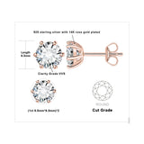 Moissanite Stud Earrings – D Color 925 Sterling Silver Classic Solitaire Earrings for Women - Julie bags