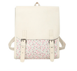 Floral Elegance Leather School Backpack - Julie bags