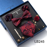 Silk Tie Set with Cufflinks & Pocket Square - Necktie Gift Box