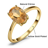 Oval Amethyst Gemstone Ring – 925 Sterling Silver Dainty Gold Plated Ring for Women - Julie bags