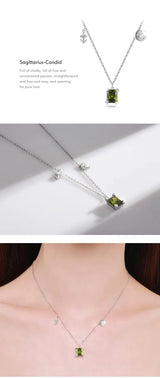 Scorpio Zodiac Charm Necklace – Rainbow Zirconia 925 Sterling Silver Birthstone Pendant for Women - Julie bags