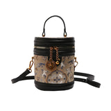 Chic Barrel Shape Embroidered Leather Crossbody Bag - Julie bags
